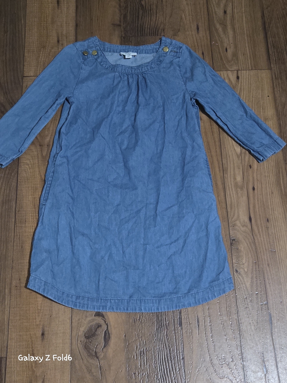 crown & ivy Light Blue Chambray Kids Dress